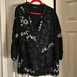 Black Embroidered Top
